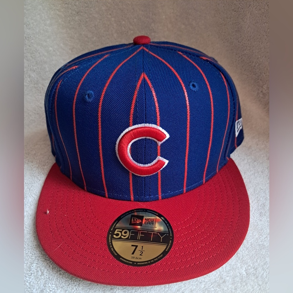Chicago Cubs New Era MLB pinstripe fitted hat 7 1/2